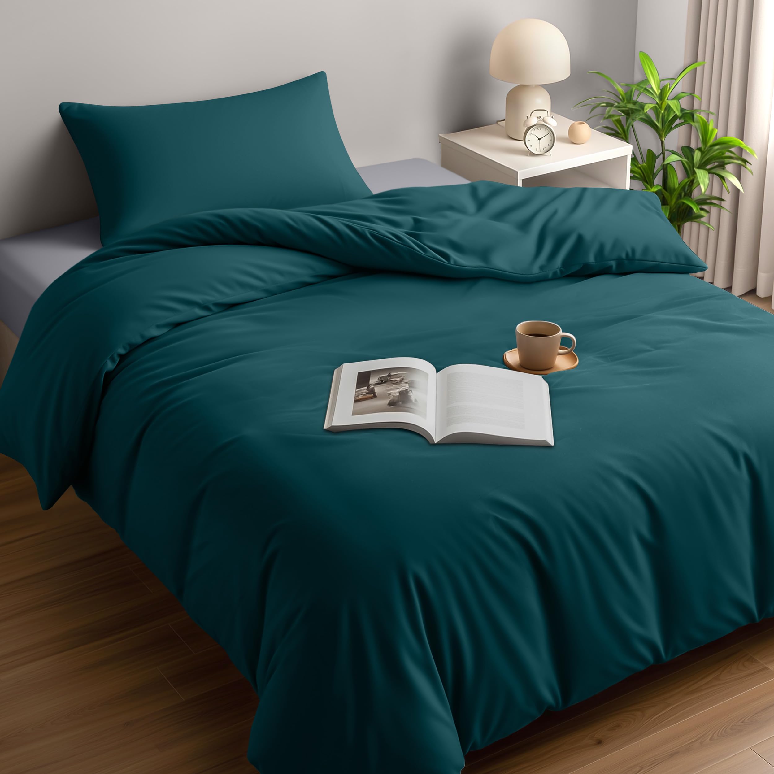 Utopia Bedding Single Duvet Cover Sets - Soft Microfibre Polyester Duvet Cover with Pillow case - Bedding Quilt Cover Set (Teal)