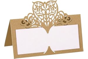 PATIKIL Table Name Place Cards,25Pcs 3.9 x 3.9inch Favor Decor Hollow Butterfly Cut Design Seat Blank Card for Wedding Party 