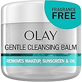 Olay Gentle Cleansing Balm Makeup Remover, Fragrance Free, 3.4 fl oz, Hydrating Face Cleanser Removes Makeup, Sunscreen and Oil