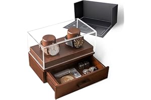 Holme & Hadfield 2-Slot Luxury Watch Box The Weekender – Premium Watch Display Case With a Drawer – Wooden Watch Box For Men With Lifetime Assurance – Mens Watch Stand – Unique Christmas Gift