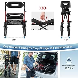 MAXWALK Walkers for Seniors, Rollator Walker with