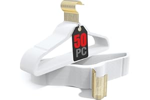 Korpai 50 Pack White Velvet Hangers,Coat Hanger Non Slip,Heavy-Duty,Space Saving,Slim Clothes Hangers for Pants,Outfit,Skirts,Suits,Coats,Dresses ect.Felt Hangers with Gold 360°Swivel Hook