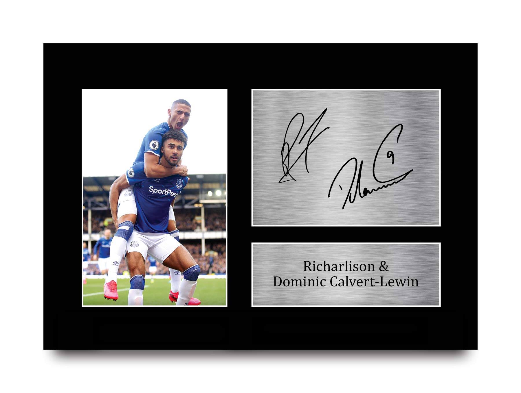 HWC Trading A4 Richarlison & Dominic Calvert-Lewin Everton Gifts Printed Signed Autograph Picture for Fans and Supporters - A4