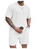 RoseSeek Men's 2 Piece Outfits Textured Drop