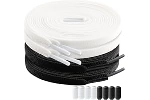 Maple&CA 4 Pairs Elastic Shoe Laces for Kids & Adults, Shoe Laces for Sneakers No Tie, 0.7cm Wide with Metal Buckles