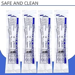 100 Pack Disposable 2.5ml/cc Lab Syringes with 25Ga