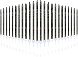 URAQT Metallic Birthday Candles 24 Pcs with Holders 5.1 in Black Glitter