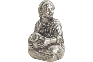 DANFORTH - Girl Pouring Water, Pewter Port Nativity Collection, Tiny Figurine for Advent & Christmas Scenes, Holiday Decoration, Christian Gift, Made in USA, Measures 11/16” Wide, 1 ⅛” Tall, 1 Pc.