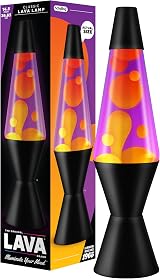 Lava Lamp 14.5 Autumn Dusk Original Motion Lamp Yellow Purple Glass Globe
