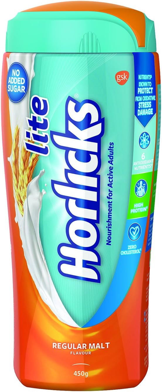 Horlicks Lite Health Nutrition Drink Regular Malt 450gm Pet Jar No Added Sugar Amazon In Health Personal Care