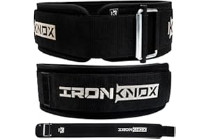 IronKnox Premium Weight Lifting Belt, 4 Inch Weight Belt for Men and Women with Self Locking Metal Buckle for Maximum Support, Weightlifting Belt for Squat or Deadlift, Durable Gym Belt for Men