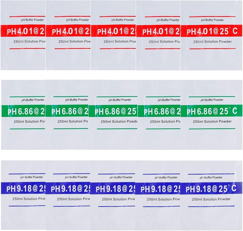 BOJACK 15 Pack pH Meter Buffer Solution Powder 4.01 6.86 9.18 Calibration
