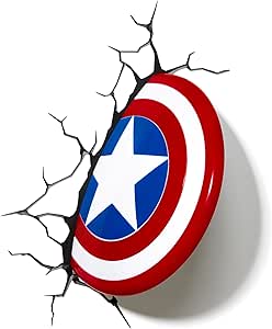 Amazon Com 3dlightfx Marvel Avengers Captain America 3d Deco Light Red White Blue Toys Games