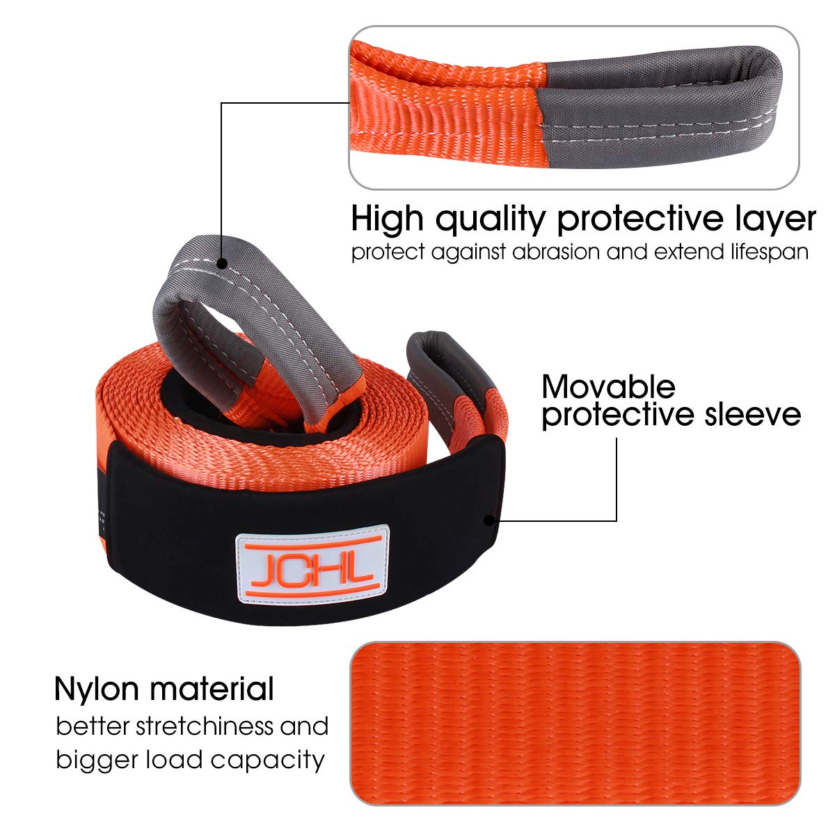 Protective Sleeves 18TON Storage Bag Emergency Towing Rope for Recovery
