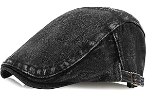 Taidor Mens Denim Cotton Newsboy Cap Ivy Gatsby Driving Hunting Cabbie Hat