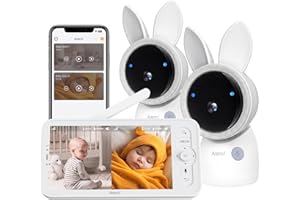 Arenti Baby Monitor 2 Cameras, 4MP 5G&2.4G WiFi Smart Baby Camera 2PC with 5-Inch Wireless Display, Super Night Vision, Lulla