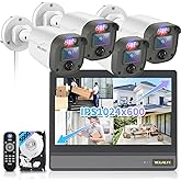 【All-in-One Security System】 Outdoor Wired Security Camera System with 10’’ Monitor, Home Video Surveillance Systems, Outside CCTV Cameras for Home Security
