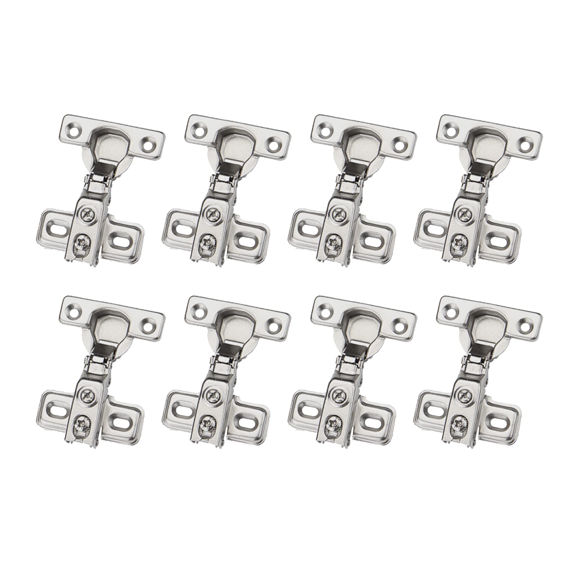 LOOTICH 90 Degree Full Overlay 26mm Soft Close Mini Compact Face Frame Hinge with Hydraulic Damper for Kitchen Cabinet Cupboard Door Automatic Hinges with Buffering Pack of 8