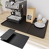 2-in-1 Coffee Mat & Dish Drying Mat Coffee Bar Mats for Countertop Coffees Matt for Counter Silicone Coffees Espresso Machine