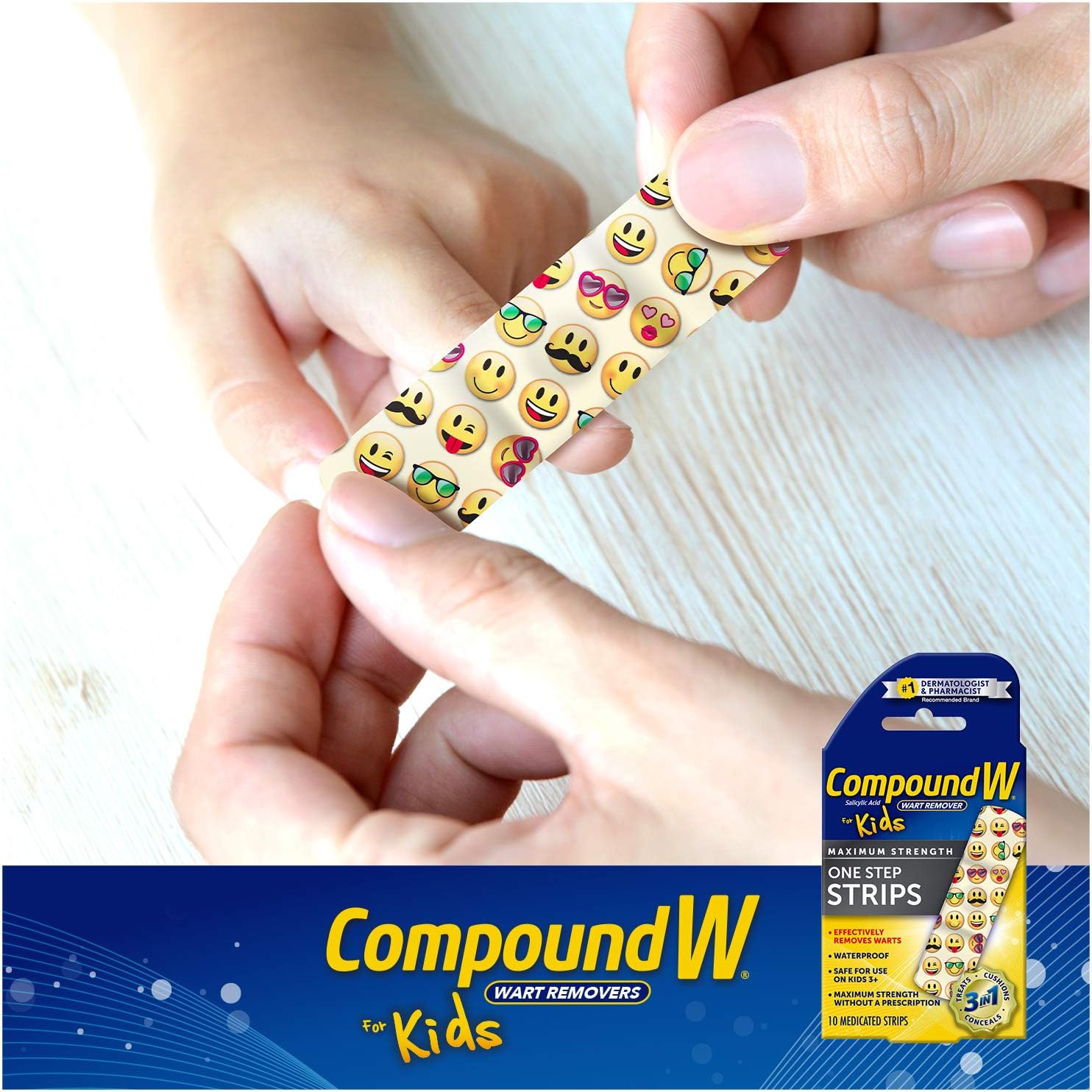Compound W One Step Wart Remover Strips for Kids, 10 Medicated Strips: Health & Personal Care
