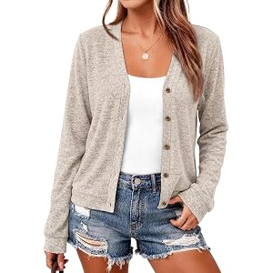 LILLUSORY Lightweight Fall Cardigan Sweaters for Women | V-Neck,Buttery-Soft Brushed Fabric,Fall Fashion Outfits,Office Layer