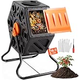 VEVOR Compost Bin, 18.5-Gal Small Composting Tumbler, Compact Single Rotating Chamber with Sliding Door and Steel Frame, BPA Free Composter Bin Tumbler for Garden, Kitchen, Yard, Outdoor