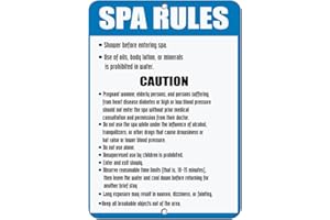 FASTASTICDEALS Aluminum Vertical Metal Sign Multiple Sizes Do's Don T'S Inside Spa! Follow Rules Activity Swimming All Over Weatherproof Street 9x12Inches