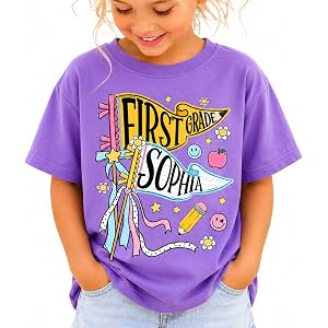 Famitrendz Personalized Back to School Shirt, Custom Kids Name First Day of School Shirt, Gift for Kids Toddler Grade Shirts