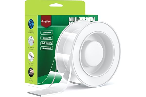 SHYFLY Heavy Duty Double Sided Nano Tape - Damage-Free Wall Mounting Adhesive Gel, Removable & Residue-Free for Renters, Home