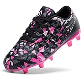 DREAM PAIRS Boys Girls Soccer Cleats Youth Firm Groud Athletic Outdoor Trainning Football Shoes for Little/Big Kid