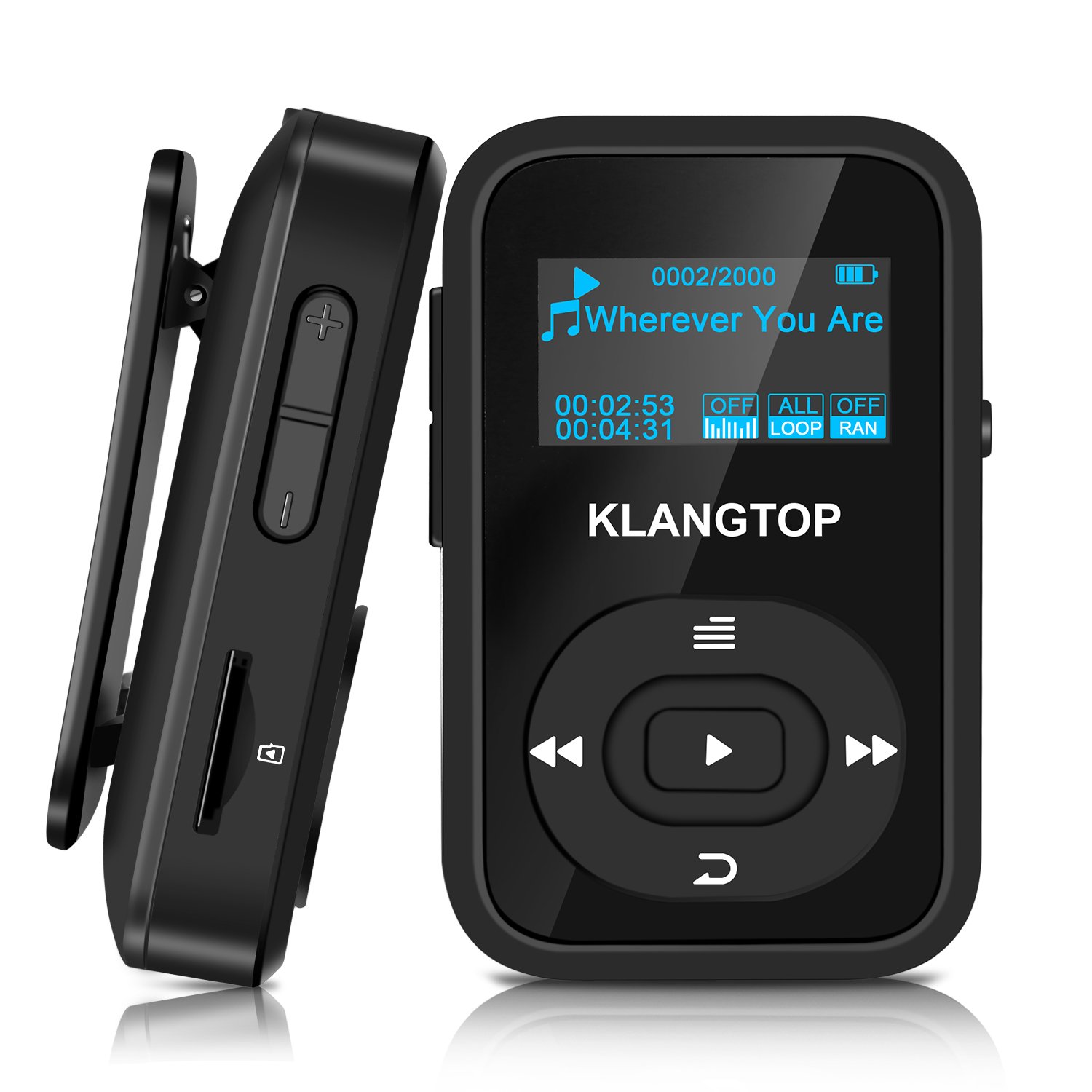KLANGTOP Bluetooth MP3 Player 8GB Digital Clip