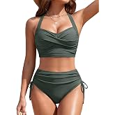 Blooming Jelly Womens High Waisted Bikini Sets Tummy Control Swimsuits | Adjustable wide straps, Removable paddings, Modest two piece swimsuit, Push up bikini tops, Full lining, For beach vacation