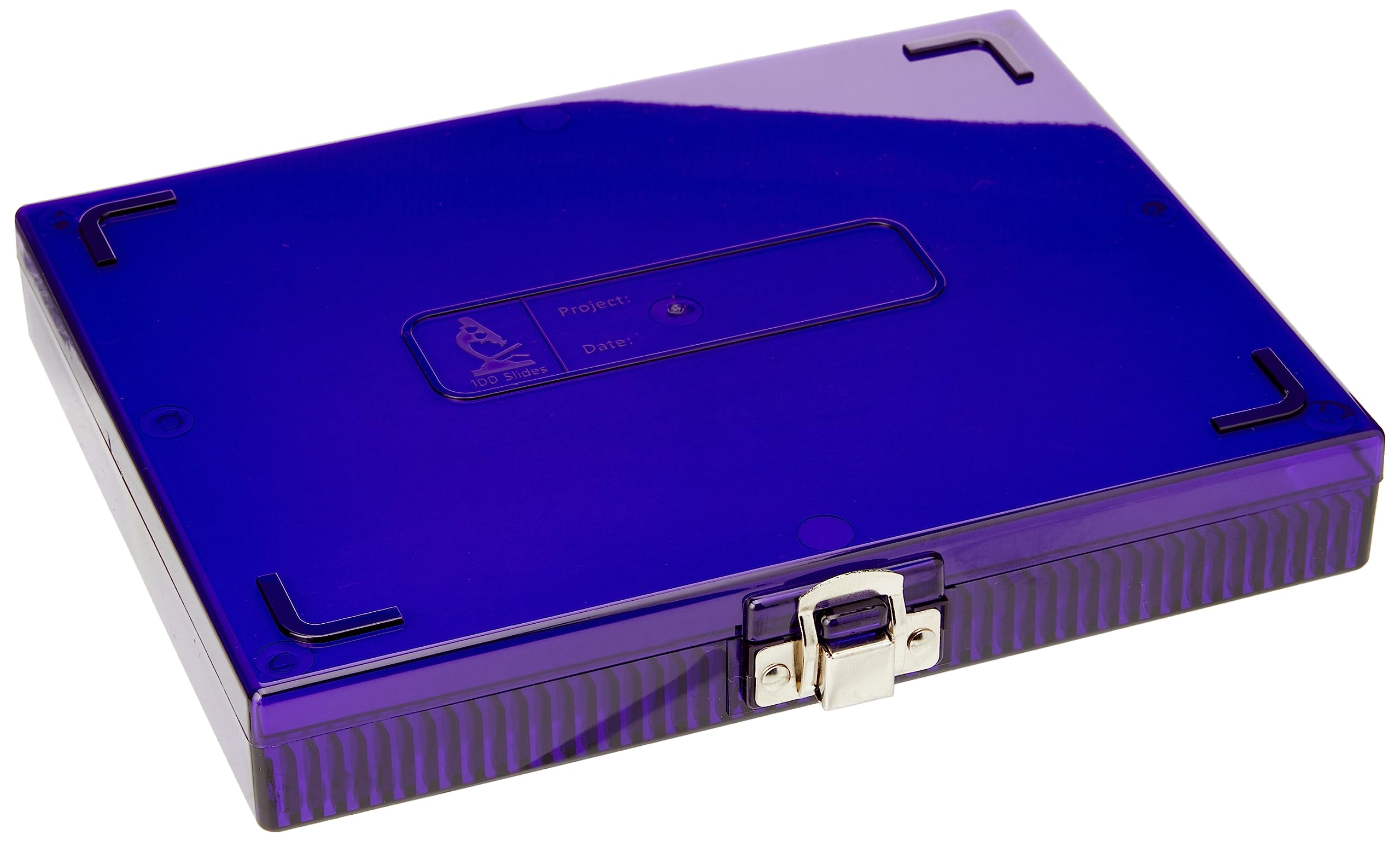 Heathrow Scientific HD15988H True North Slide Box 100 Seater Polycarbonate 208mm Width x 175mm Height x 34mm Depth Purple