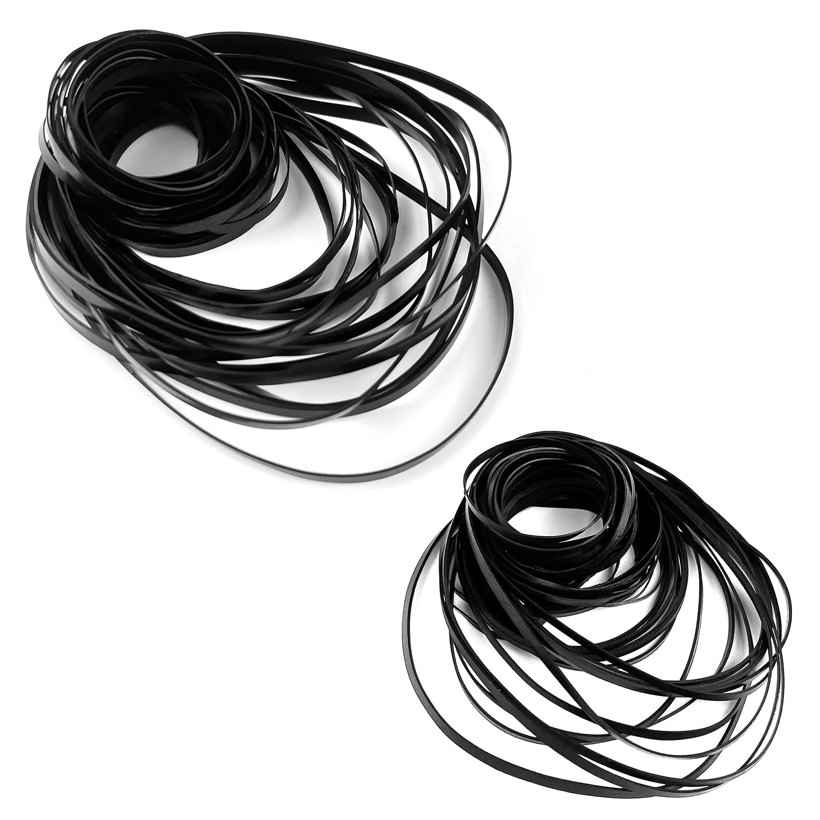 Photo 1 of 100 Pcs Recorder Rubber Belts - Cassette Recorder Repair Maintenance Mix Flat Cassette Tape Machine Rubber Belts 40-135 MM, 50 PCs 2 MM Width and 50 PCs 3 MM Width