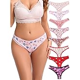 Morvia Variety of Thongs for Women Pack Sexy Cute Assorted Colors Prints Underwear Panties