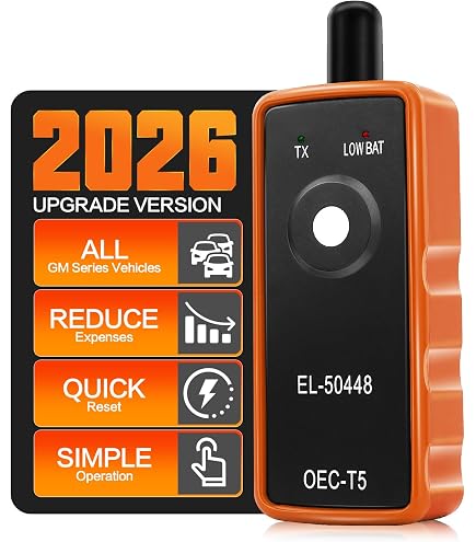 EL-50448 TPMS-leersysteem – OEC-T5 Bandenspanningsreset Tool In Oranje, Eenvoudig Activeren Van Sensoren In 3 Stappen, Universeel Voor Auto's