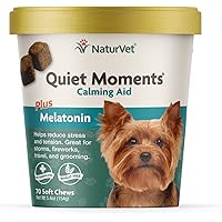 NaturVet Quiet Moments Calming Aid Dog Supplement – Helps Promote Relaxation, Reduce Stress, Storm Anxiety, Motion Sickness f