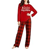 MEESHEEP Christmas Pajamas for Women: Xmas Pj Sets With Long Pant Holiday Party Long Sleeve Sleepwear Set
