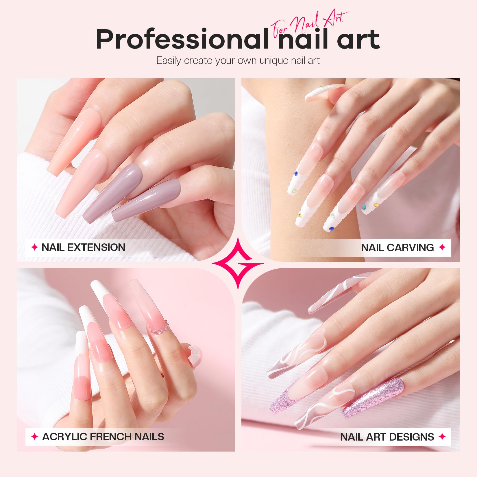 Glamonade Acrylic Nail Kit for Beginners: Professional Acrylic Nail Kit Set with Everything with Drill Powder Nail Art Starter Tech Kit at Home Salon Gift - Image 9