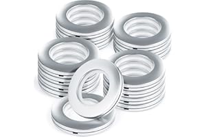 WCIC 16PCS Curtain Grommets - Round Plastic Eyelet Rings, Inner Diameter 1-9/16 inch, DIY Roman Curtain Rings, Nanoscale Low Noise, Matte