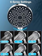 YEAUPE PRO Filter Shower Head 6 Modes Reduces Chlorine High Pressure Φ130mm view 3