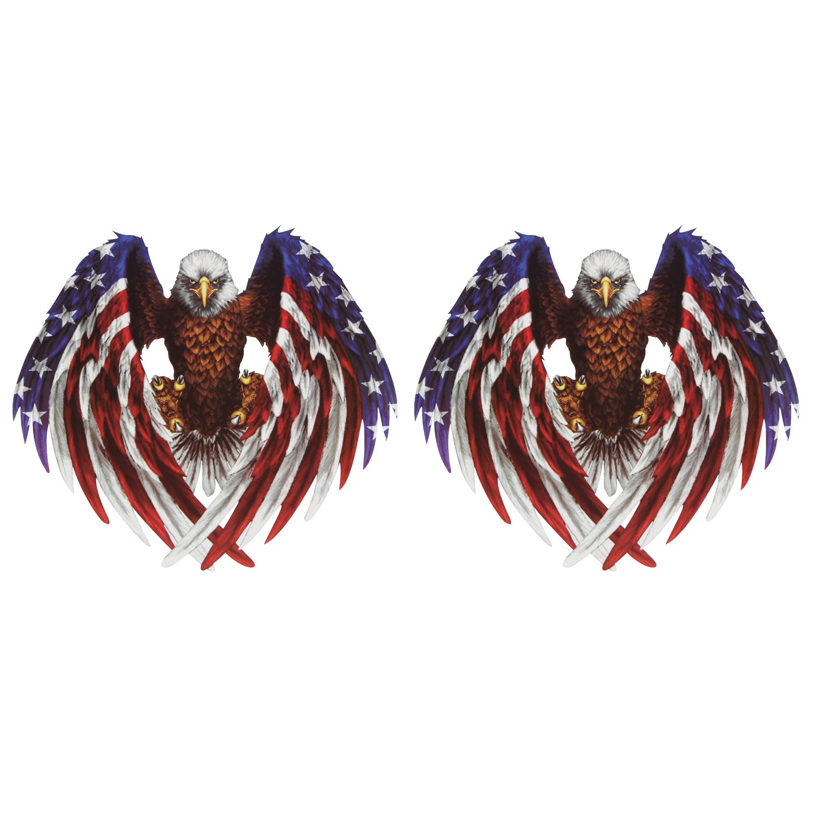 HALJIA 2PCS 3D Creative American Flag and Bald Eagle Simulation Car Stickers Motorbike Skateboard Bicycle Automobile Bumper Window Waterproof Reflective Decals Luggage Helmet Decorative Sticker