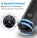 Casfuy 6-Speed Dog Nail Grinder Newest Enhanced Quiet Rechargeable Electric view 2