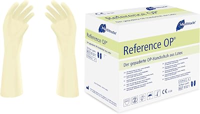 Meditrade Reference OP Surgical Gloves Latex Powdered Sterile Size 6.5 50 Pairs