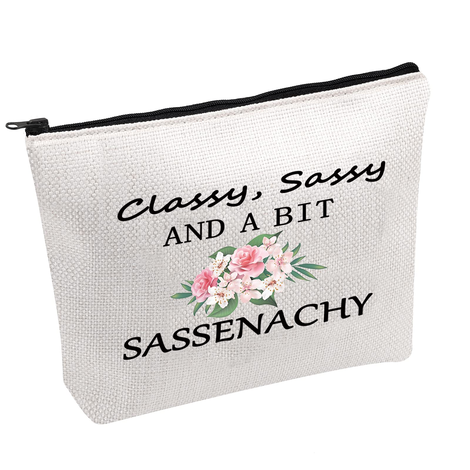 Outlander Inspired Gift Classy, Sassy and A Bit Sassenachy Zipper Pouch Cosmetics Bag for Fans (A Bit Sassenachy Bag B)