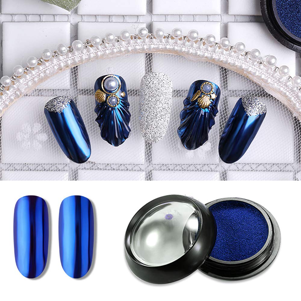 Jutao 8 Jars Holographic Nail Powder Mirror Effect Nail Art Powder for Women Metallic Chrome Nail Dipping Powder 8 Colors Manicure Pigment with 8 Pcs Eyeshadow Sticks