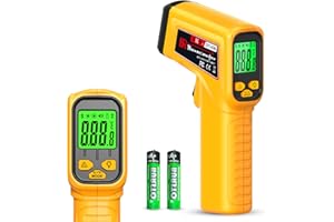 FKM Infrared Thermometer Gun Non-Contact Laser Temperature Gun,-58°F~986°F(-50°C~530°C) AdjustableEmissivity,Digital Thermome