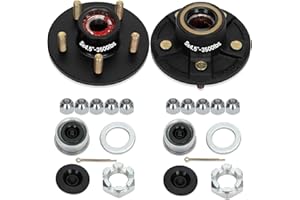 Redants 2 Sets 3500 LB Trailer Hub Kit, 5 Lug 4.5" Bolt Pattern Trailer Hub, Pre-Assembled & Greased for Easy Installation, Fits 1-1/16" to 1-3/8" Spindles (#84)