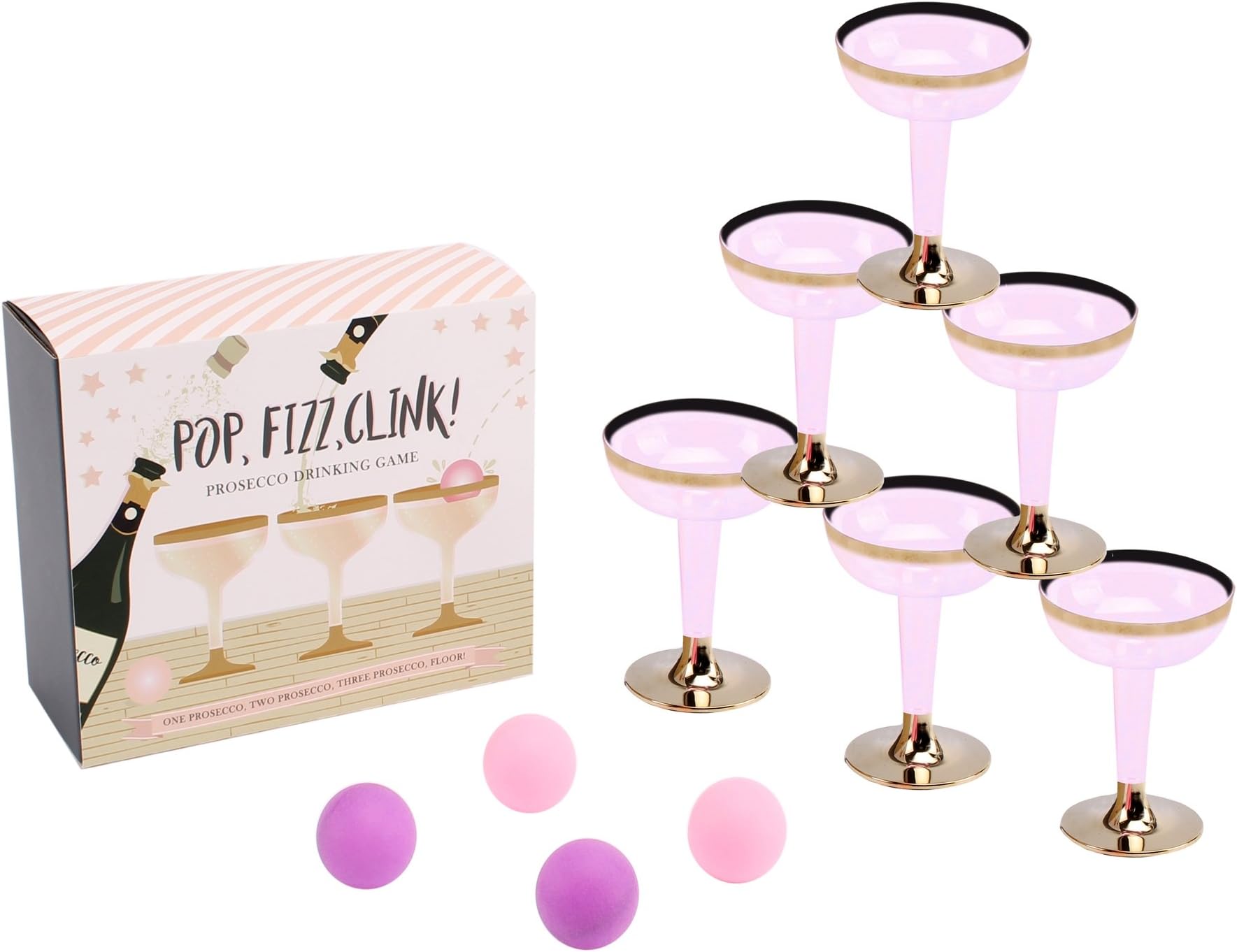 Pop, Fizz, Clink, Prosecco Pong Drinking Game