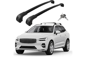 KOARIGO Roof Rack Cross Bars Compatible with Volvo XC-60 XC60 2018-2025, Adjustable Aluminum Heavy Duty 300 LBS Anti-Theft Lock Cargo Carrier Rooftop Crossbar Accessories for Bike, Basket, Snowboard, Luggage